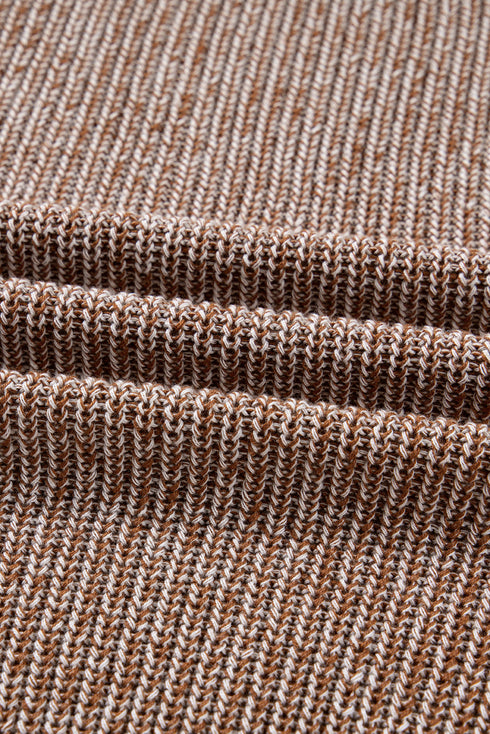 Open Knit Patch Pocket Ribbed Trim Longline Cardigan